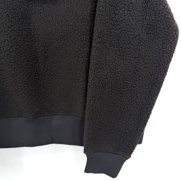 Everlane the ReNew Teddy Fleece Oversized Crew Sweatshirt in black Size S - Picture 5 of 10